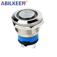 Interrupteur à bouton-poussoir momentané autobloquant 1NO étanche IP67 19MM CE pour appareils électroménagers et électroniques industriels 5A 250V