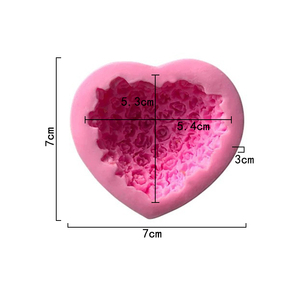Moldes de Silicona Personalizados XGY-4 para Jabón con Forma de Corazón y Rosa, <span class=keywords><strong>Molde</strong></span> de Silicona para Encaje de Azúcar, <span class=keywords><strong>Molde</strong></span> de Silicona para Decoración de Pasteles, <span class=keywords><strong>Molde</strong></span> 3D para Velas - Product Image 2