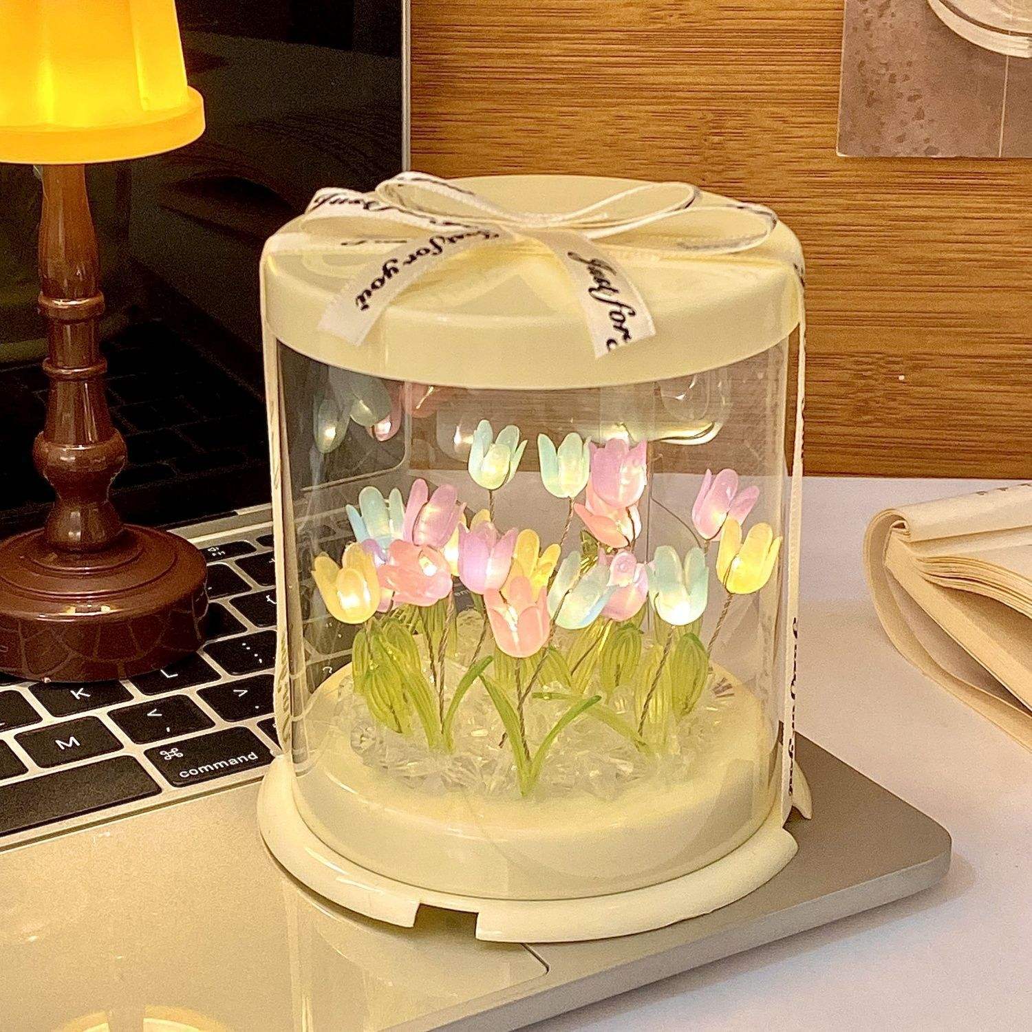 19 pétales de gelée de couleurs mélangées + boîte à gâteaux