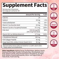 L-Glutathion Gummies Anti-Aging Stralende Huid Boost Immuniteit Versterkende Suikerarme Fruitige Snoepjes in Fles