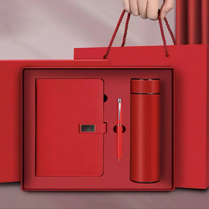 Set Regalo Aziendale di Lusso con Tumbler Rosso, Penna e Taccuino <span class=keywords><strong>per</strong></span> Ufficio, <span class=keywords><strong>Idee</strong></span> Promozionali <span class=keywords><strong>per</strong></span> Uomini e Donne - Product Image 1