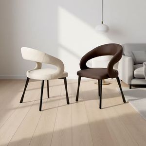 Sedia d'Accento Contemporanea Minimalista, Seduta Ergonomica Confortevole in PU con Gambe Eleganti per Sala da Pranzo Domestica - Product Image 1
