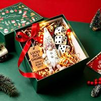 Décoration de Noël : Poupée Gnome Vieil Homme Sans Visage Debout, Boîte Cadeau, Dé Gnome Porte-Bonheur, Ornement Gnome pour Soirée Bingo, Cadeau de Noël, Souvenir
