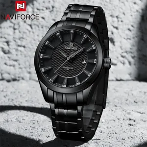 NAVIFORCE Mens Wristwatch Top Brand Luxury Auto Date Business Quartz Watches Stainless Steel Sport Original Male Clock 8032 Hour