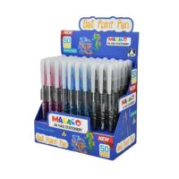 Stylo bille transparent en gros, encre bleue 0,7 mm, 50 pièces par boîte pour usage quotidien des étudiants