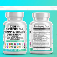 Supplément Santé ZinC Vitamine C D Sureau Quercétine 60 Capsules Soutien Immunité Quercétine Capsules