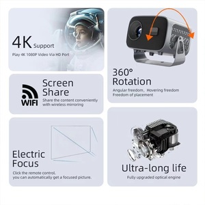 Proiettore Smart TV Mini Portatile 4K Ultra Brillante per Uso Domestico, Compatibile con Android e Telefoni Google a Tiro Corto - Product Image 2