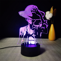 Lampe d'anime 3D populaire et adorable, logo personnalisé disponible, lumière de nuit décorative à changement de couleur 7 couleurs pour enfants
