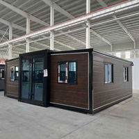 Maison conteneur extensible à double aile, maison préfabriquée modulaire, cabine pliable transportable pour usage résidentiel