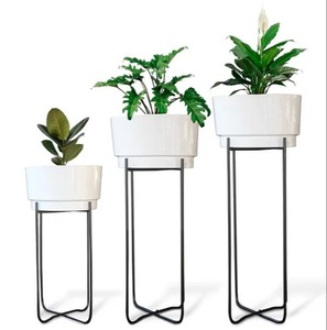 Vintage <b>Small</b> Metal Cylindrical Planter with Round Pattern Home Decor Living Flower <b>Pot</b> Stands for Outdoor Gardening - Product Image 1