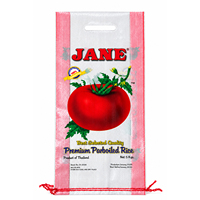 Sac d'emballage pour riz en PP tissé écologique 1kg 2kg 5kg, sac en polypropylène laminé avec poignée découpée pour l'emballage des céréales