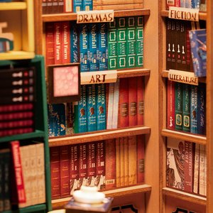 Rompecabezas 3D de Madera, Kit de Rincón de Lectura, Casa en Miniatura para Insertar en Estantes, <span class=keywords><strong>Rolife</strong></span> TGB07 Librería con Luz LED, Regalo Creativo para Mayores de 14 Años - Product Image 6
