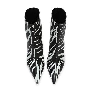 À la mode zèbre talons aiguilles bout pointu concepteur personnalisé talon haut dames <span class=keywords><strong>hiver</strong></span> cuir bottines femmes chaussures <span class=keywords><strong>2022</strong></span> - Product Image 4