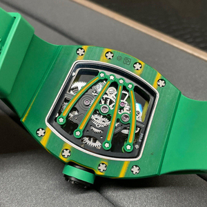 Montre mécanique de style Green Ghost, coloris Jamaïque 59-01, montre tonneau tourbillon, montre squelette ultra-légère pour homme - Product Image 5