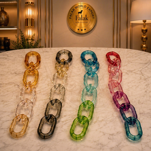 Grande sculpture colorée en résine époxy transparente, faite à la main, motif maillons de chaîne, décoration murale, projets DIY, séparateur de pièce ange - Product Image 1