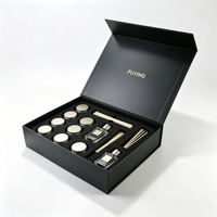 Boîte cadeau rigide de luxe avec logo personnalisé et insert en mousse EVA pour ensemble de bougies parfumées et diffuseurs à bâtonnets