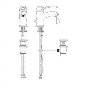 Mitigeur de lavabo Morgan avec finition en laiton chromé Piletta-Fratelli Frattini, commande monocommande, flexible inclus - Product Image 1