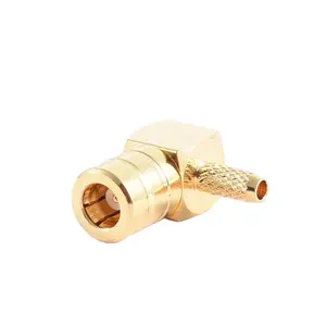 supply SMB female connector right angle crimp RG316 LMR100 cable gold plated 50ohm SMB socket terminal