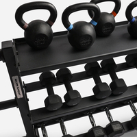 Support de rangement multifonctionnel en acier à 3 niveaux de qualité supérieure pour haltères, kettlebells et barres de musculation, idéal pour les plaques de poids