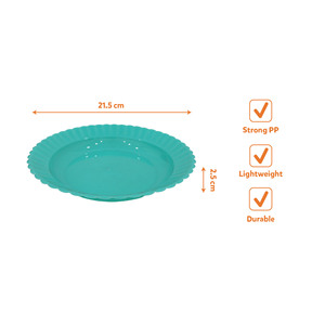 Assiette Moderne Écologique Tournesol Sans BPA Non Toxique Réutilisable Durable pour Fêtes et Dîners Bord Festonné en Plastique PP Multicolore - Product Image 5