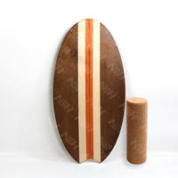 NEH Factory Fitness Gym planche d'équilibre en bois, planche de Surf avec rouleau en liège pour l'entraînement à la peinture, planche à poisson et planche d'écumage