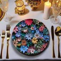 Magnifique ensemble de 13 assiettes et plats décoratifs écologiques en PP, durables, pour fêtes du thé, mariages, anniversaires et baby showers