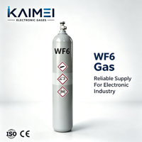 Gas de Hexafluoruro de Tungsteno (WF6) de Alta Pureza 99.999% 5N en Cilindro de Acero para Procesos W-CVD, Fabricación de Semiconductores, Gas Industrial