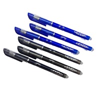 Vente directe d'usine - Stylos neutres effaçables en plastique, pointe de 0,35 mm, encre à base d'eau, lot en vrac - Noir et bleu