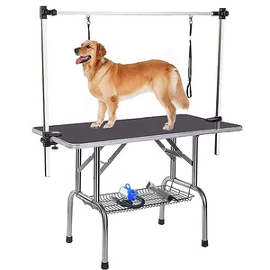 ODM-mesas plegables portátiles para el cuidado de perros, altura ajustable de 350 libras, carga máxima, con cesta de acero inoxidable - Product Image 1