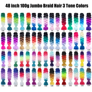 Trenza de pelo <span class=keywords><strong>Jumbo</strong></span> de ganchillo, fibra resistente al calor preestirada de 24 pulgadas para cabello trenzado africano sintético Ombre - Product Image 4