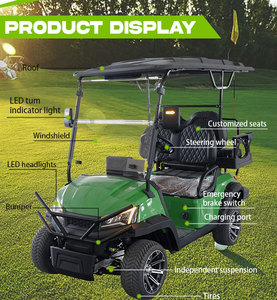 Nhà máy trực tiếp mới CE được phê duyệt 2 + 2 CHỖ NGỒI điện Golf giỏ hàng màu xanh lá cây với pin lithium OEM miễn phí - Product Image 6