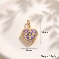 Pendentif en émail de cuivre à haute résistance à la décoloration, broche ours, boîte photo en forme de cœur, pendentif Yuanbao, pièces d'accessoires DIY