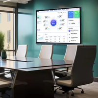 Tableau interactif intelligent 4K LCD de 75 pouces avec écran tactile, système Android 15 / Windows, pour l'école, l'étude, les enseignants, les conférences et les réunions en intérieur