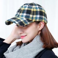 Casquettes en Tweed à carreaux britannique personnalisées pour femmes et hommes, casquette de Baseball élégante à carreaux