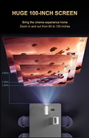 Projecteur portable Android 13, design populaire, mise au point automatique, WiFi sans fil, miroir smartphone, BT 720P, 220 ANSI, mini cinéma LCD domestique