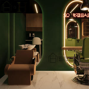 Barbiere negozi di Interior Design professionale parrucchiere bancone negozio di barbiere Set di mobili di personalizzazione salone di bellezza arredamento - Product Image 3