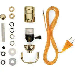 Kit de portalámparas Bloque de cableado eléctrico para hacer, reparar y reorganizar lámparas Enchufe de bronce