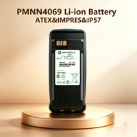 Baterai Motorola PMNN4069 IMPRES 7.4V 1400mAh IP57 FM Li-ion Isi Ulang yang Aman Secara Intrinsik untuk Walkie Talkie XPR6350 XPR6500