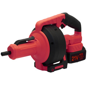 21V Red High Power Drain Cleaner With Battery And Charger For Home Pipe Clog Removal - Product Image 2