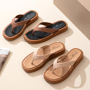Damen Slipper Style Soft Sole Open Toe Flip-Flops Schnellt rocknende Outdoor-Strands andalen für den Komfort der Frühlings saison - Product Image 1