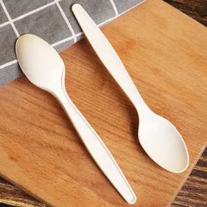Individually Wrapped Disposable Cornstarch Biodegradable Cutlery Spoon Eco Friendly Spoon
