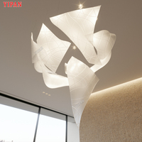 Projets non standard Suspension en verre Villa Salon Éclairage décoratif Lustre Led