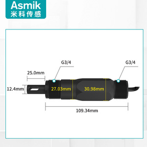 เซ็นเซอร์วัดค่าการนำไฟฟ้า Asmik G3/4 109.34 มม. เครื่องวิเคราะห์ TDS อุตสาหกรรม เครื่องทดสอบคุณภาพน้ำ - Product Image 1