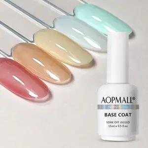 Aopmall Nail Supplier Wholesale 15ml Soak Off UV/LED High Pigment Nail Art Gel Polish Nail Colour Base Rubber