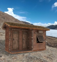 Toilette mobile personnalisable en bois-Style naturel pour les scènes écologiques