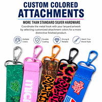 Cordón de poliéster personalizado con impresión a todo color por transferencia térmica, correa para el cuello, soporte para tarjetas de identificación para eventos, con gancho de color personalizado
