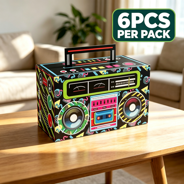 Factory Supplied High-quality Creative Retro Radio Cassette Stereo Tote Box for Parties, Candies, and Gift Packaging.