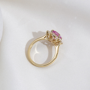 Anillo de oro de 18 quilates con piedra preciosa tallada en forma de pera MSR-2191 para mujer - Product Image 4