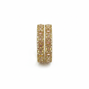 Stunning <b>Gold</b> Plated Crystal <b>Bangles</b> <b>Set</b> LCT Colored Crystal Stone Jewelry for Women Ideal for Wedding Party Festival and Gifts - Product Image 2