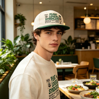 Casquette snapback unisexe en sergé haute densité avec broderie 3D stéréo à bord plat rigide, idéale pour la mode tendance street dance et le hip-hop.